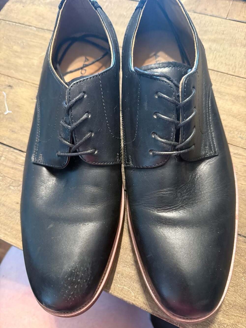 Aldo Men's Black Leather Lace-Up Dress Shoes Size 10 US / 43 EUR